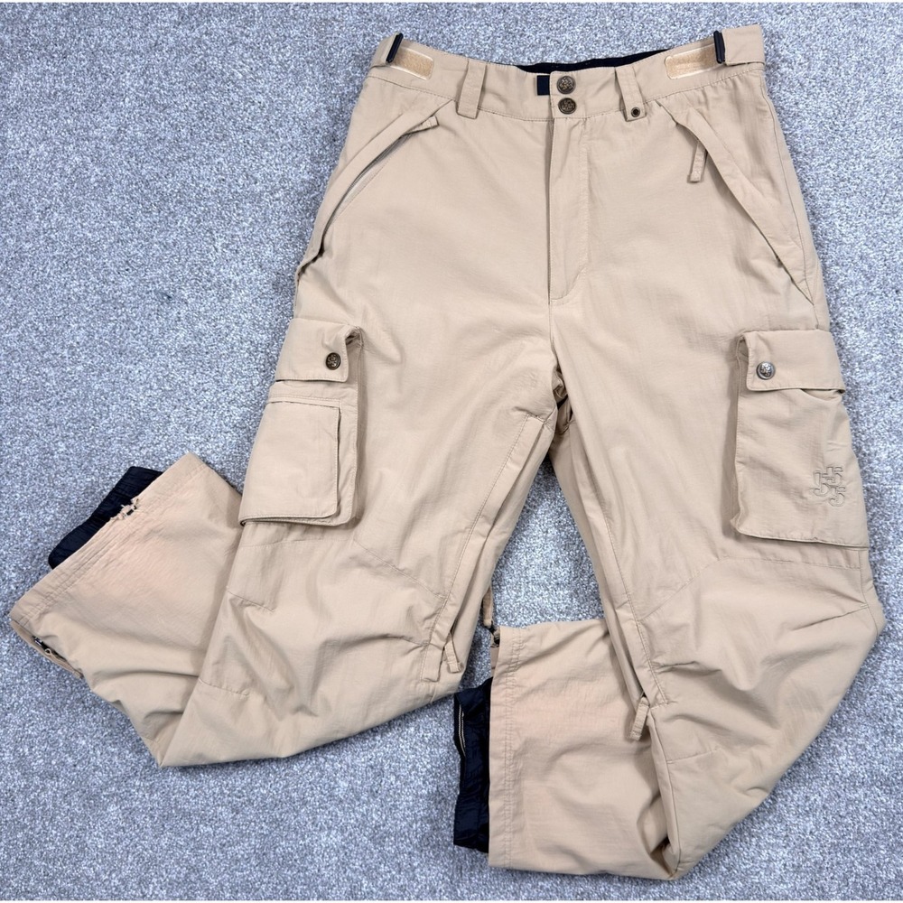 Triple Nickel 555 Mens M Insulated Ski Snow Pants Fleece Lined 32x30 Tan Cargo